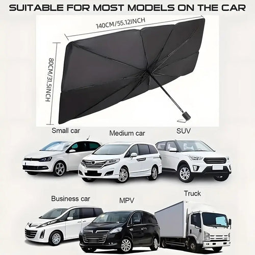Foldable Anti-Uv Windshield Sunshade, Multipurpose Car Front Window Heat Protective Umbrella for Sedan Suvs, Automotive Exterior Accessories for Men & Women, Car Stuff, Vehicle